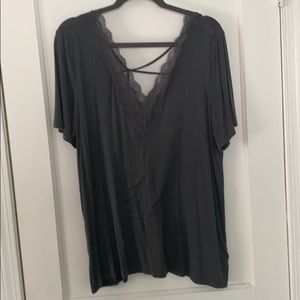 Gray Soft & Sexy American Eagle Lace Shirt